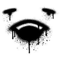 Laughing face emoji icon in graffiti style design. Laugh, LOL facial emoticon concept vector