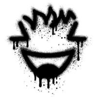 Smiling face painted spray paint. Spray paint stencil graffiti. vector