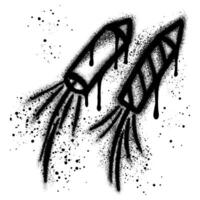 Firework graffiti with black spray paint. vector