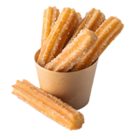 Crispy churros coated in sugar isolated on transparent background png