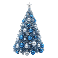 Blue Christmas Tree with Ornaments png