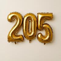 Golden balloon numbers decoration for a special event or celebration photo