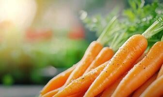 Fresh vegetables showcase featuring white and orange carrots at a local market photo