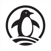 Sleek penguin silhouette in flat design vector
