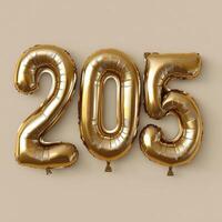 Golden balloon numbers decoration for a special event or celebration photo