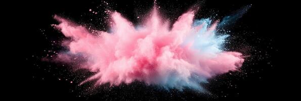 Colorful powder explosion creating vibrant clouds against a dark background at an art event photo