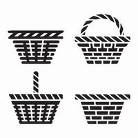 A simple set of picnic basket icons design vector