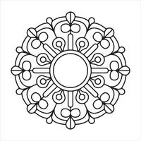 Simple mandala pattern stunning hand-drawn design for relaxing coloring vector