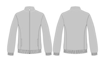 Grey men jacket mockup front and back vector