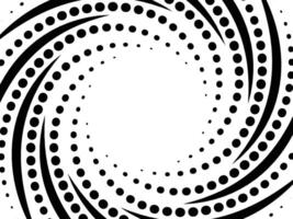 A black and white circular pattern with dots vector