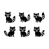 Cute Black Raccoon Silhouette Graphic Design File for Creative Projects vector