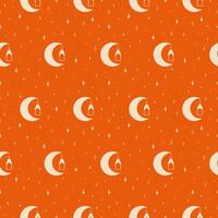 Ramadan kareem with crescent moon pattern. Islamic celebration simple 2d . Repetition pattern vector