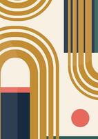 Modern abstract aesthetic background with geometric shapes. Wall decor in simple flat 2d style vector