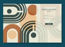 Account sign up and password page. Login ui ux design concept illustration. Landing page vector