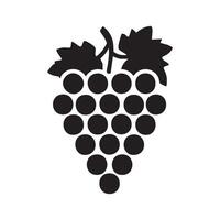 Grape Icon Food Fruits, bunches of grapes icons editable color, flat design style isolated on white background vector