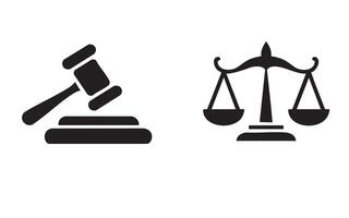 Law and Justice Icon Set, silhouette design on white background vector