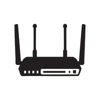 Wifi router icon, wlan modem silhouette icon with editable color vector