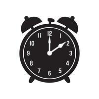 alarm clock icon, silhouette design template elegant style vector