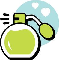 Love Perfume Circle Love and Romance Color Outline Icon Pack and Illustration Style vector