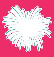 Pink Green Firework for New Year on Pink Background vector
