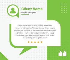Professional flat color testimonial and client feedback template design for social media post vector