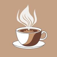 Stylish Coffee Cup with Saucer on a Warm Background vector