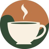 Stylish Coffee Cup with Saucer on a Warm Background vector