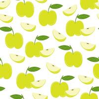 Seamless Pattern with Apples on White Background vector