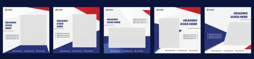 Modern Social Media Posts Design - Square Banner Designs - New Post Layout Designs vector