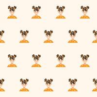 Positive Girl Kid Character Avatar Seamless Pattern Background. Positive Smiling Funny Face Portrait. Happy Birthday Party Wallpaper or Wrapping Paper Print. Joyful Child Portrait Fabric vector