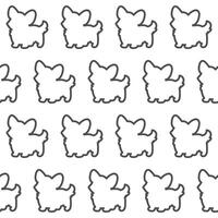 Graphic puppy dog seamless pattern background monochrome textile fabric swatch template wrapping paper print vector