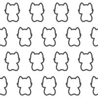 Graphic small cat seamless pattern background monochrome textile fabric swatch template wrapping paper print vector