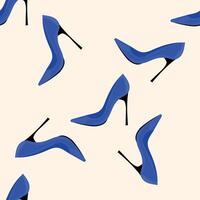 High Heels Woman Shoe Seamless Pattern background. Textile Fabric Swatch Template. Modern Print. vector