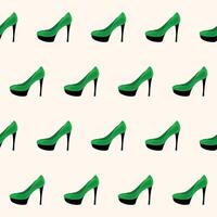 High Heels Woman Shoe Seamless Pattern background. Textile Fabric Swatch Template. vector