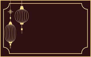 Elegant Chinese New Year frame with lantern and gold accents, perfect for ads and cards vector