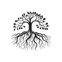 A Symbol of Growth, Strength, and Deep Roots Spreading into the Earth While Branches Reach Toward the Sky. vector