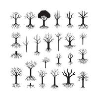 A Study of Roots and Branches in Minimalist Black and White Design. vector