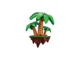 3D island with palm or coconut tree icon 3d rendering illustration vector