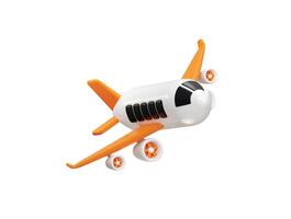 3D Airplane icon concept of traveling or airline flight aviation icon 3d rendering illustration vector