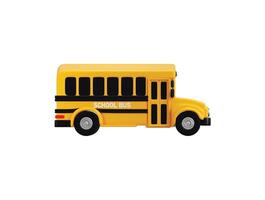 Yellow School bus icon 3d rendering illustration vector