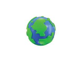 Globe Planet Earth icon 3d render concept of Planet Earth day or Environment day icon illustration vector
