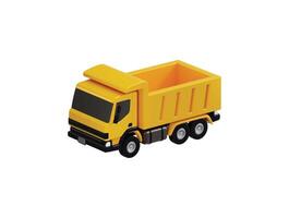 3d Dump truck with empty container for cargo delivery and logistics Freight vehicle or tipper for shipping icon illustration vector