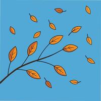 Elegant Tree Branches with Falling Leaves vector