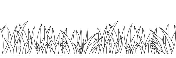 Seamless border with grass. Coloring book vector