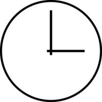 Simplified outline icon of wall clock. vector