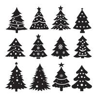 Set of elements for Christmas tree design vector