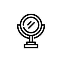 mirror incomplete line art icon template vector