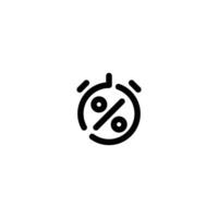 Timer incomplete line art icon template vector