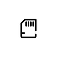 Sd Card incomplete line art icon template vector
