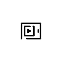 Media Player incomplete line art icon template vector